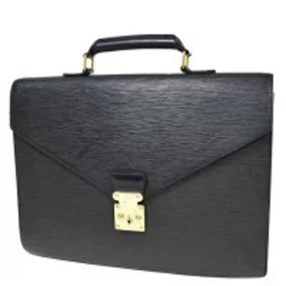 Louis Vuitton Serviette Ambassador Briefcase Business Bag Epi Noir Black Leather